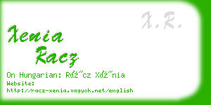 xenia racz business card